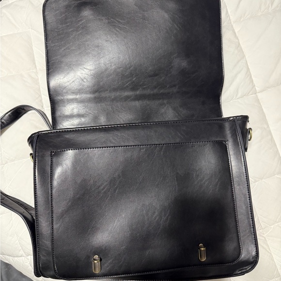 ECOSUSI Convertibl work bag / backpack / laptop bag. Black leather. - Picture 5 of 11